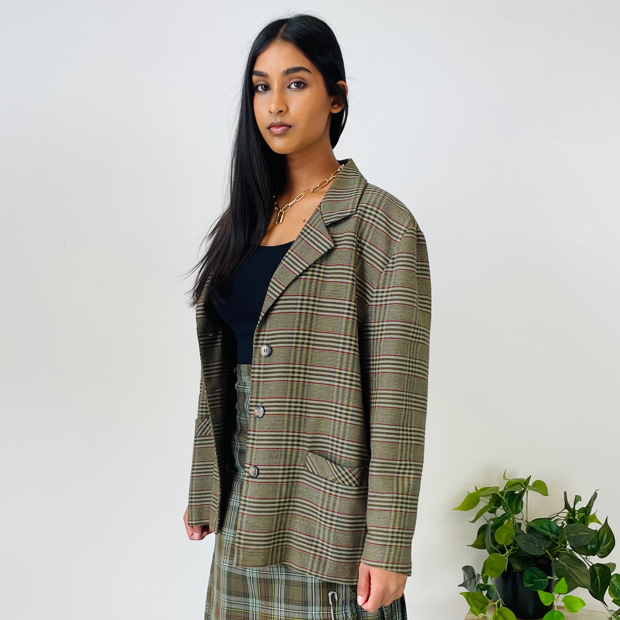 Vintage Checked Blazer (M)