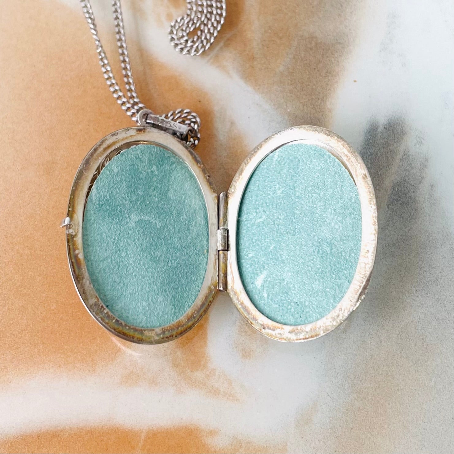 Vintage Sterling Silver Oval Locket