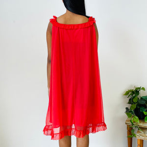 Vintage Lace Trim Slip Dress (S-M)