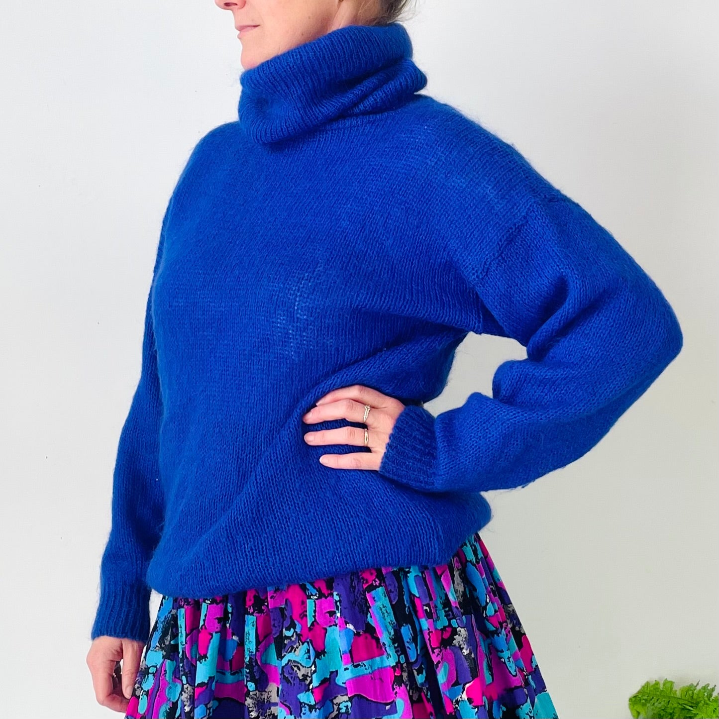 Mohair Blend Turtleneck Knit (M)