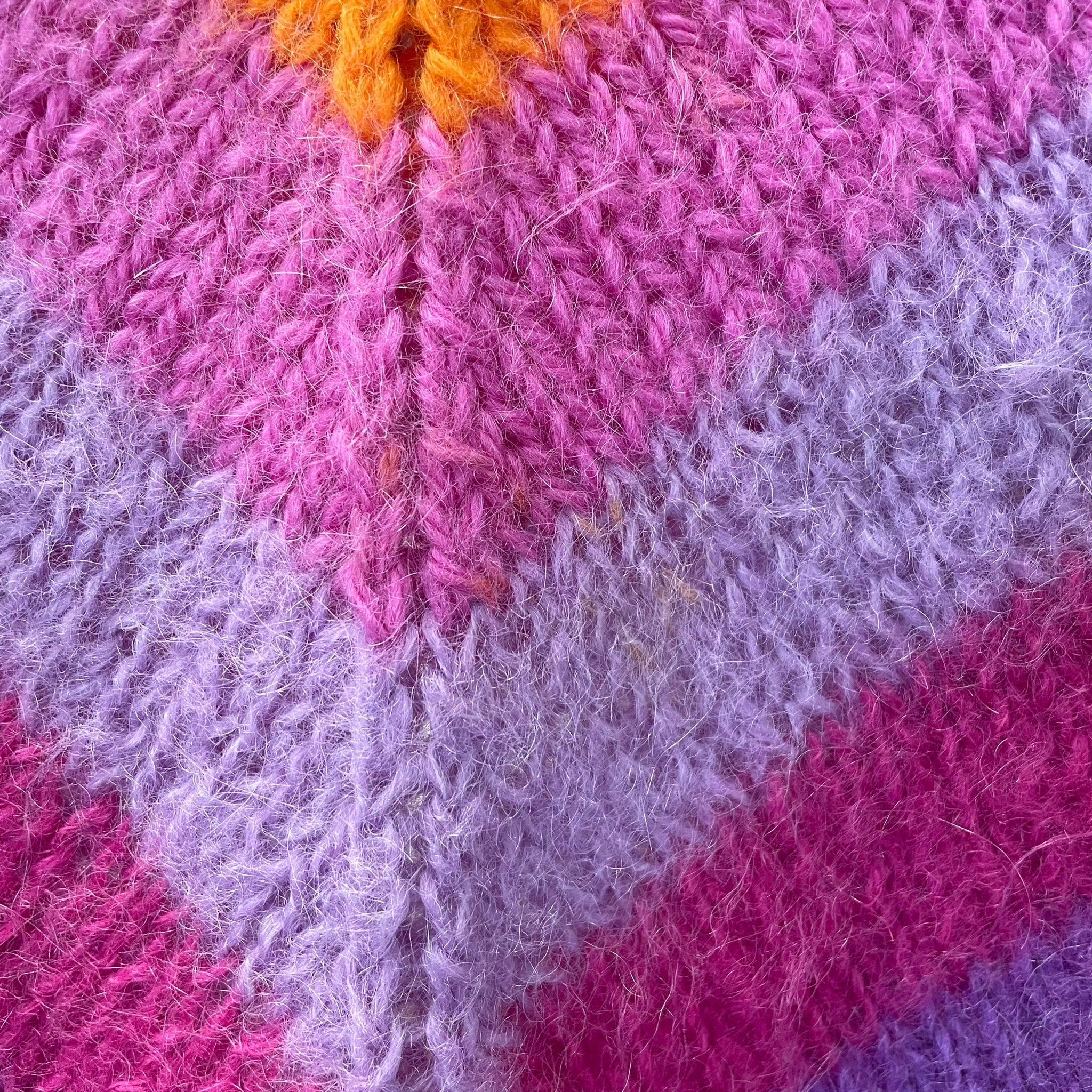 Mohair Blend V Striped Knit (L)