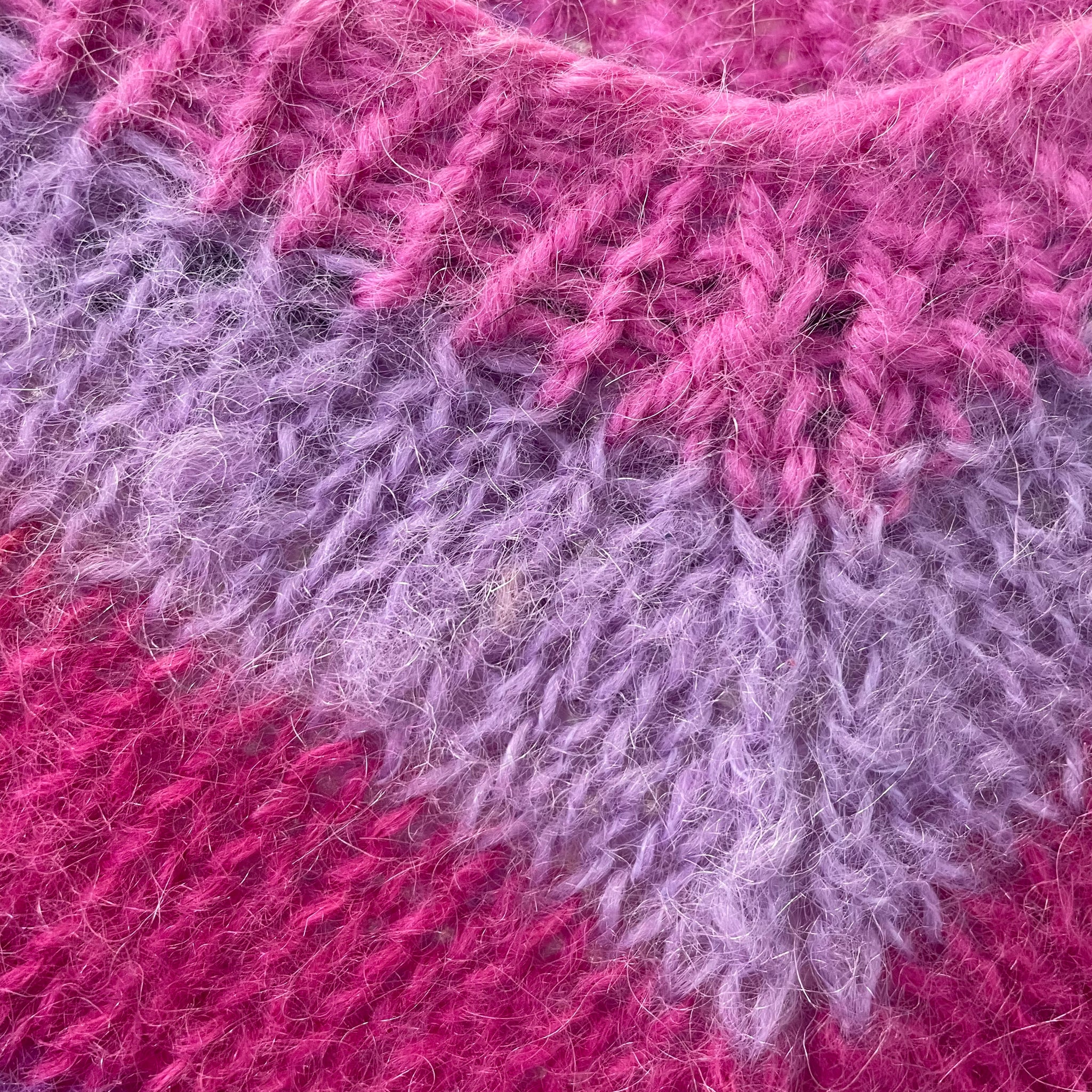 Mohair Blend V Striped Knit (L)