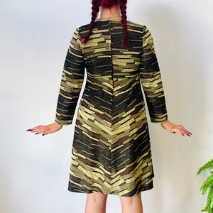 Vintage Sparkly Geo Pattern Dress (S)
