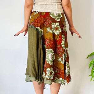 Asymmetrical Silk Midi Skirt (M-L)