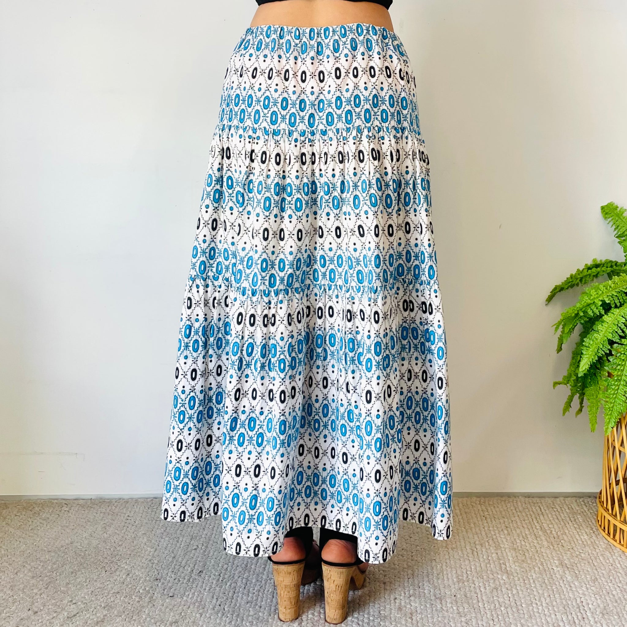 Boho Tierred Maxi Skirt (L)