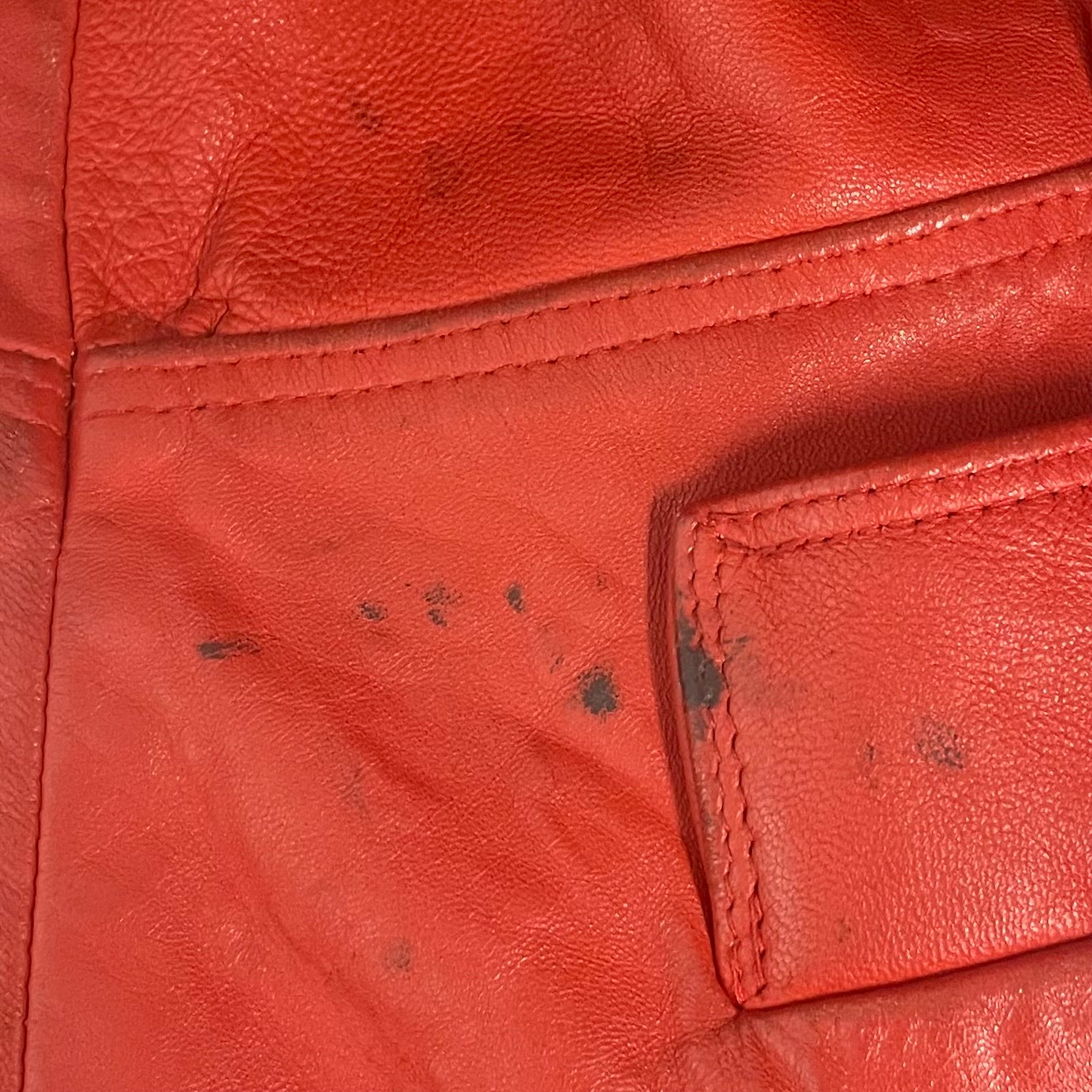 Vintage Red Leather Jacket (L)