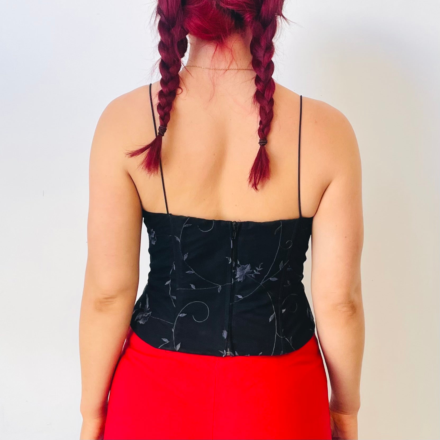 Vintage Embroidered Corset Top (M)