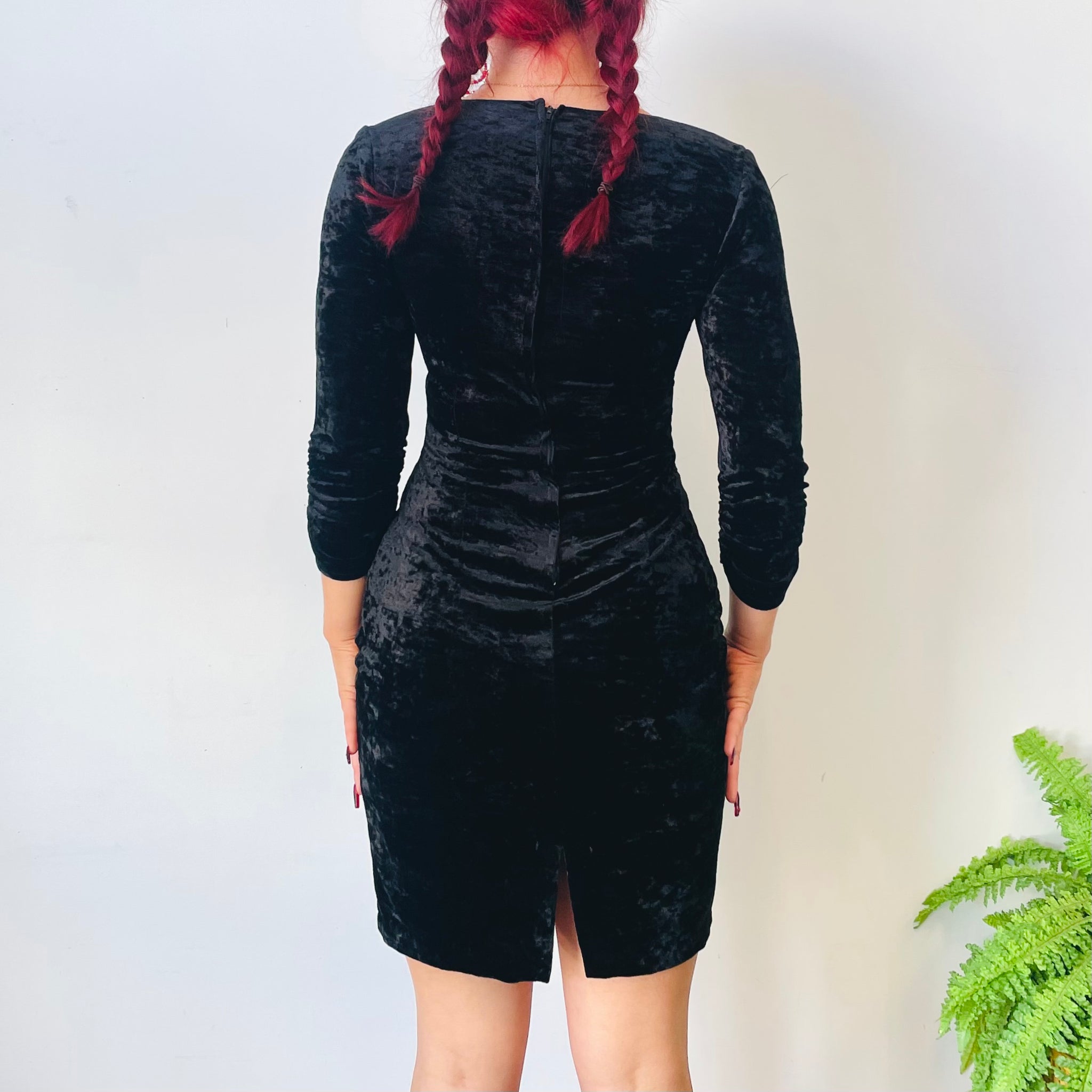 Vintage Velvet Mini Dress (XS)