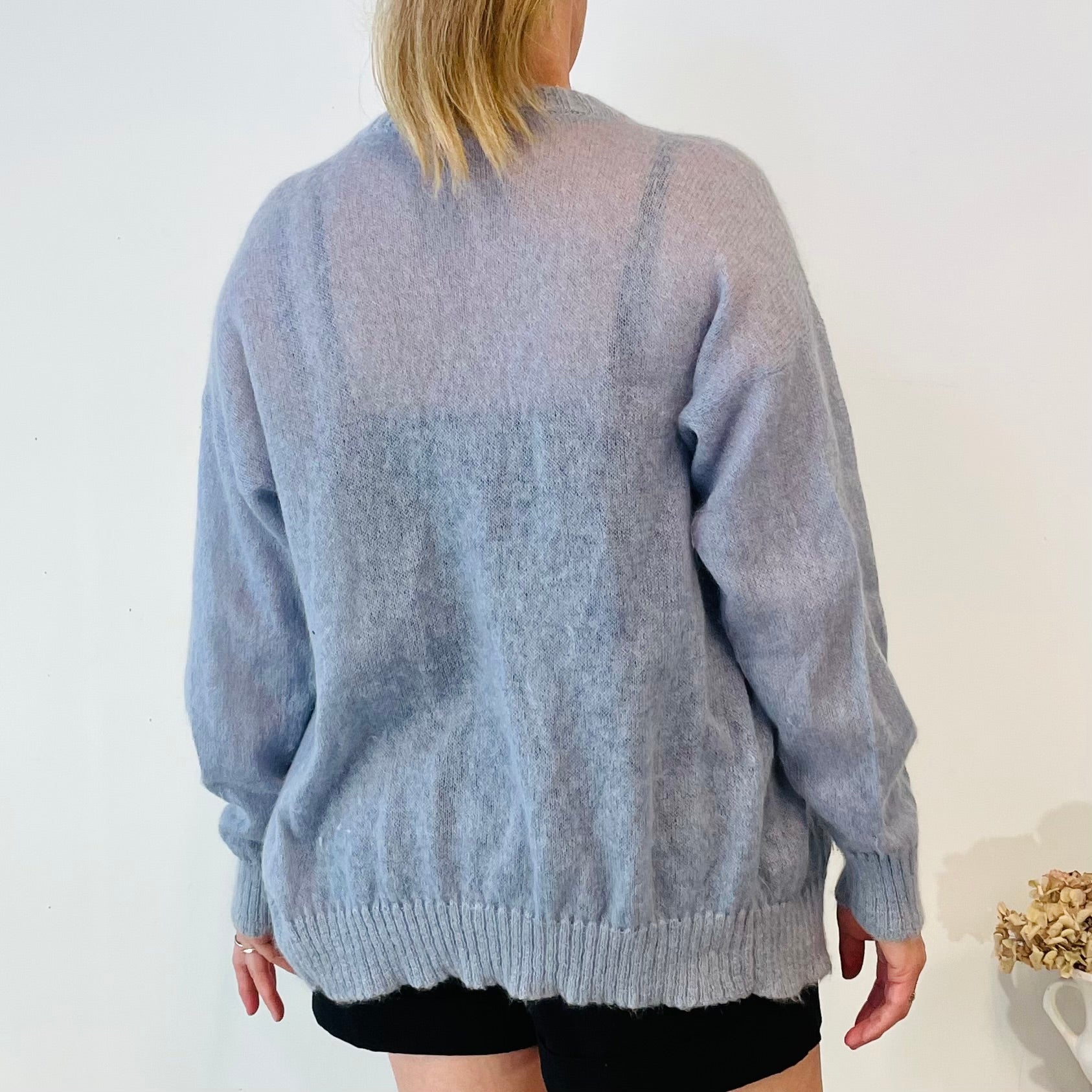 Vintage Mohair Blend Argyle Cardigan (M)