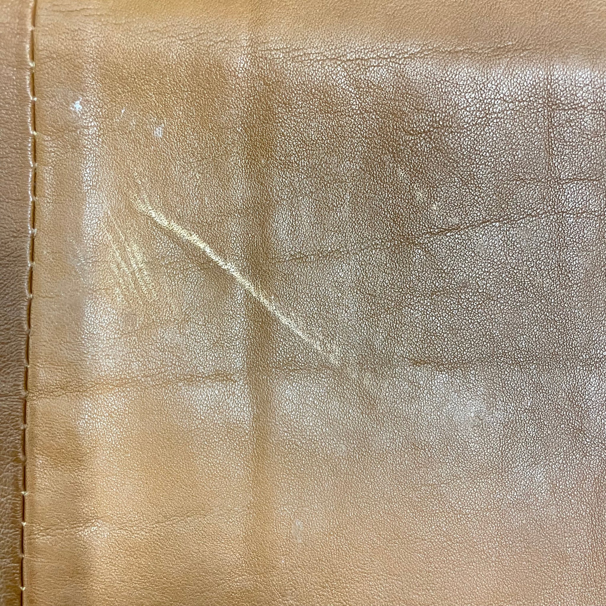 Vintage Tan Leather Skirt (M)
