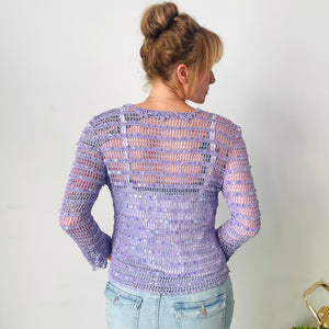 Y2K Crochet Sequin Cardigan (S-M)