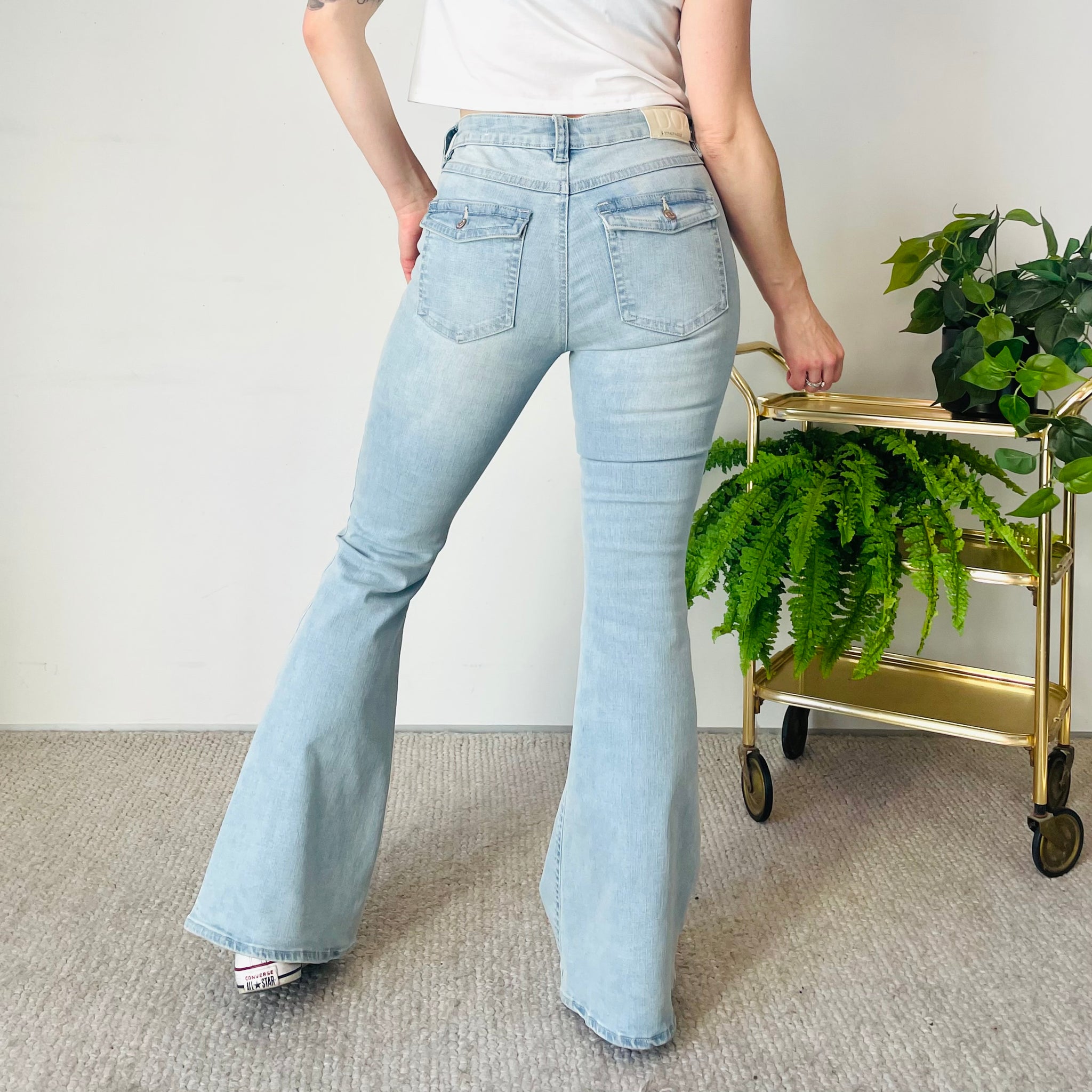Stretch Flare High Waist Jeans (S)