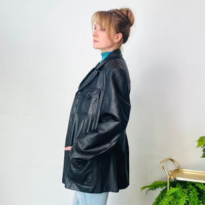 Chocolate Brown Leather Jacket (L-XL)