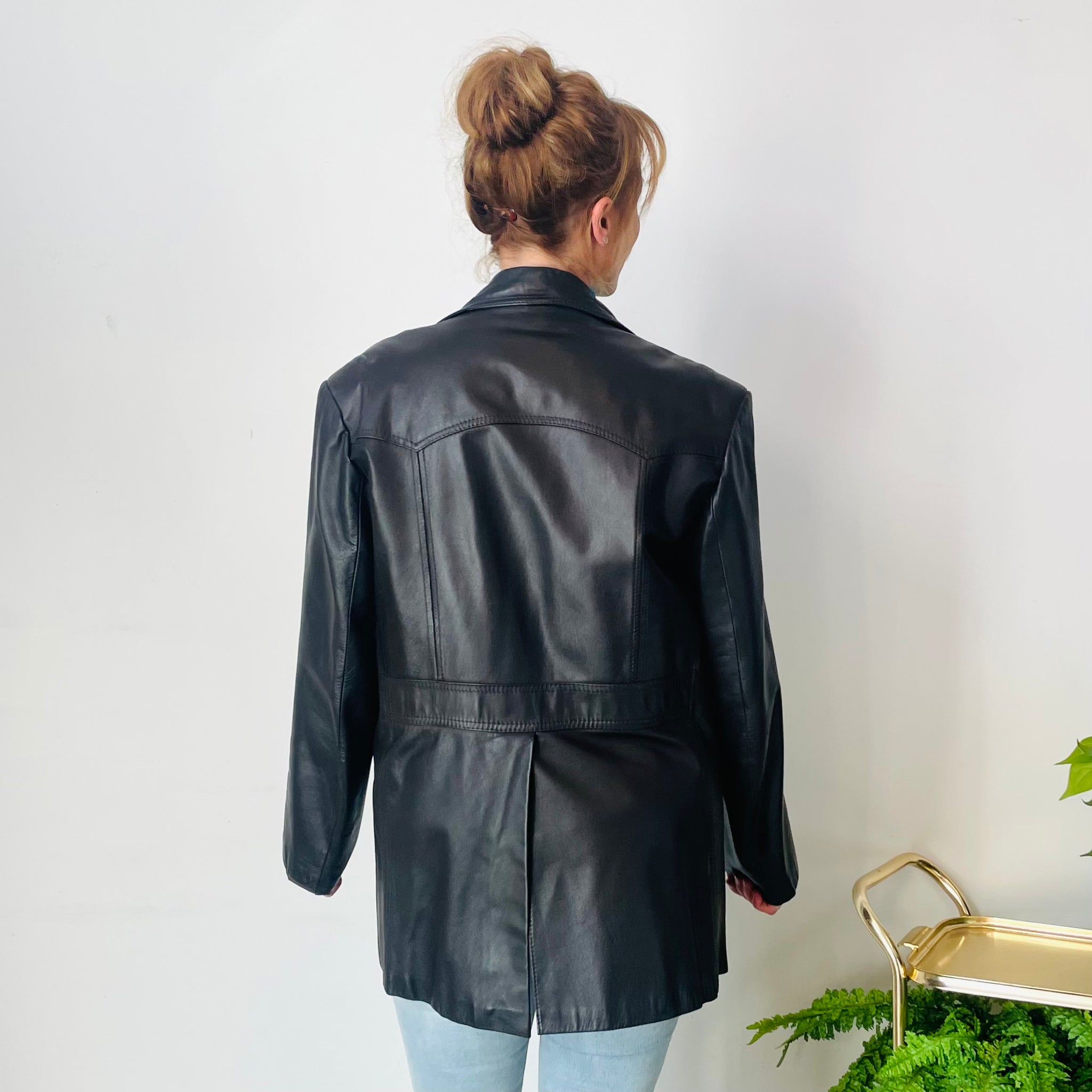 Chocolate Brown Leather Jacket (L-XL)