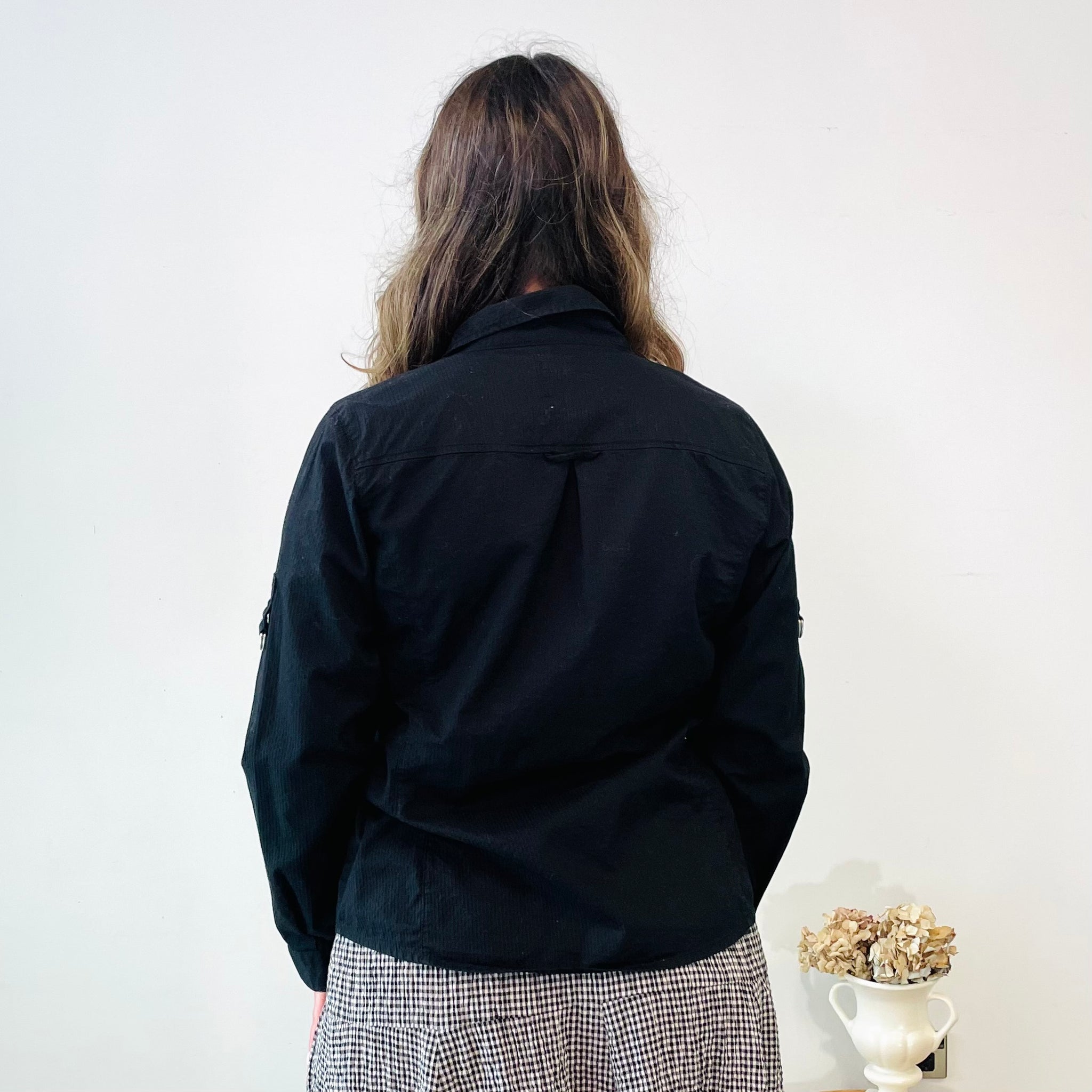 Cotton Zip Detail Button Up Shirt (XL)