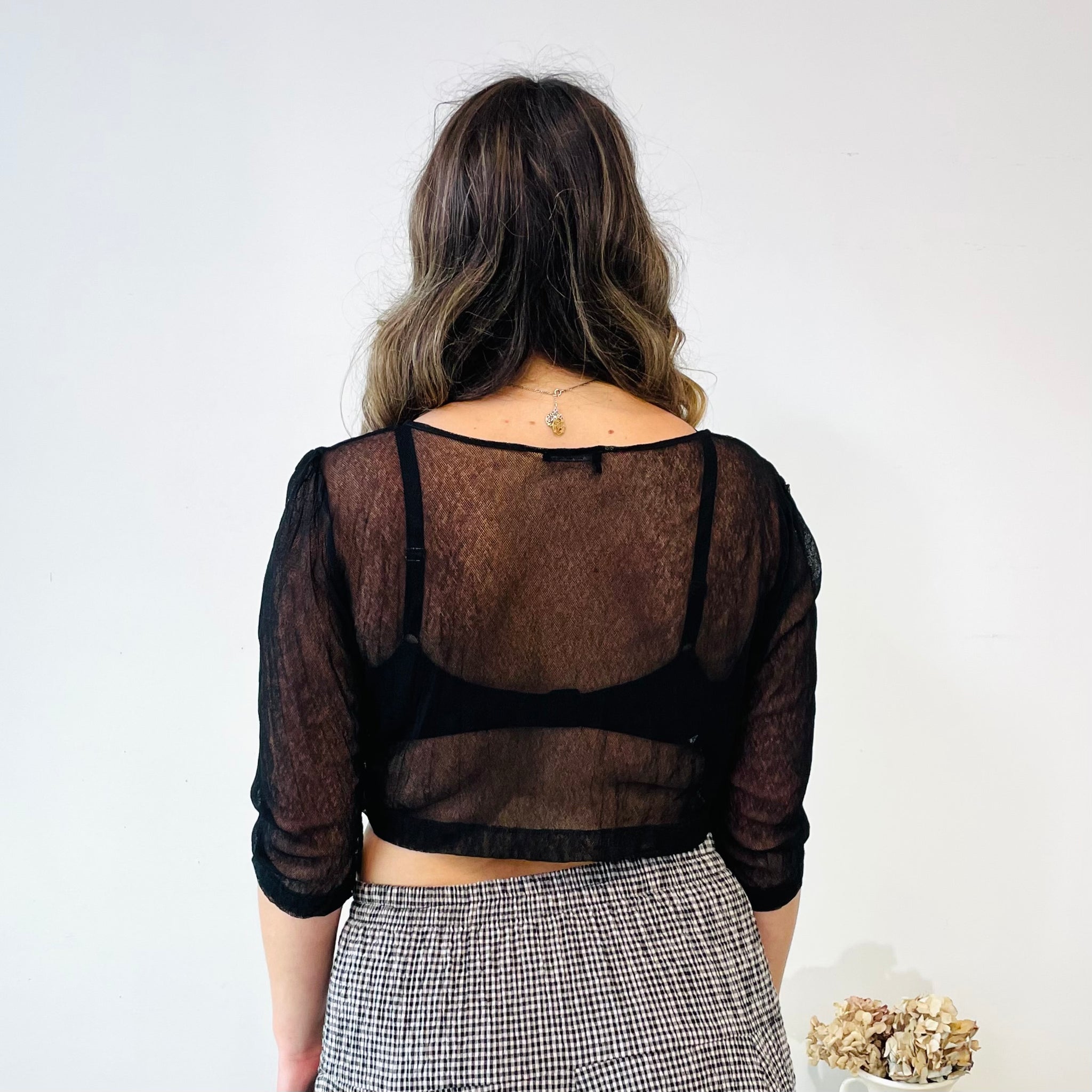 Sheer Cropped Cardigan (XL)