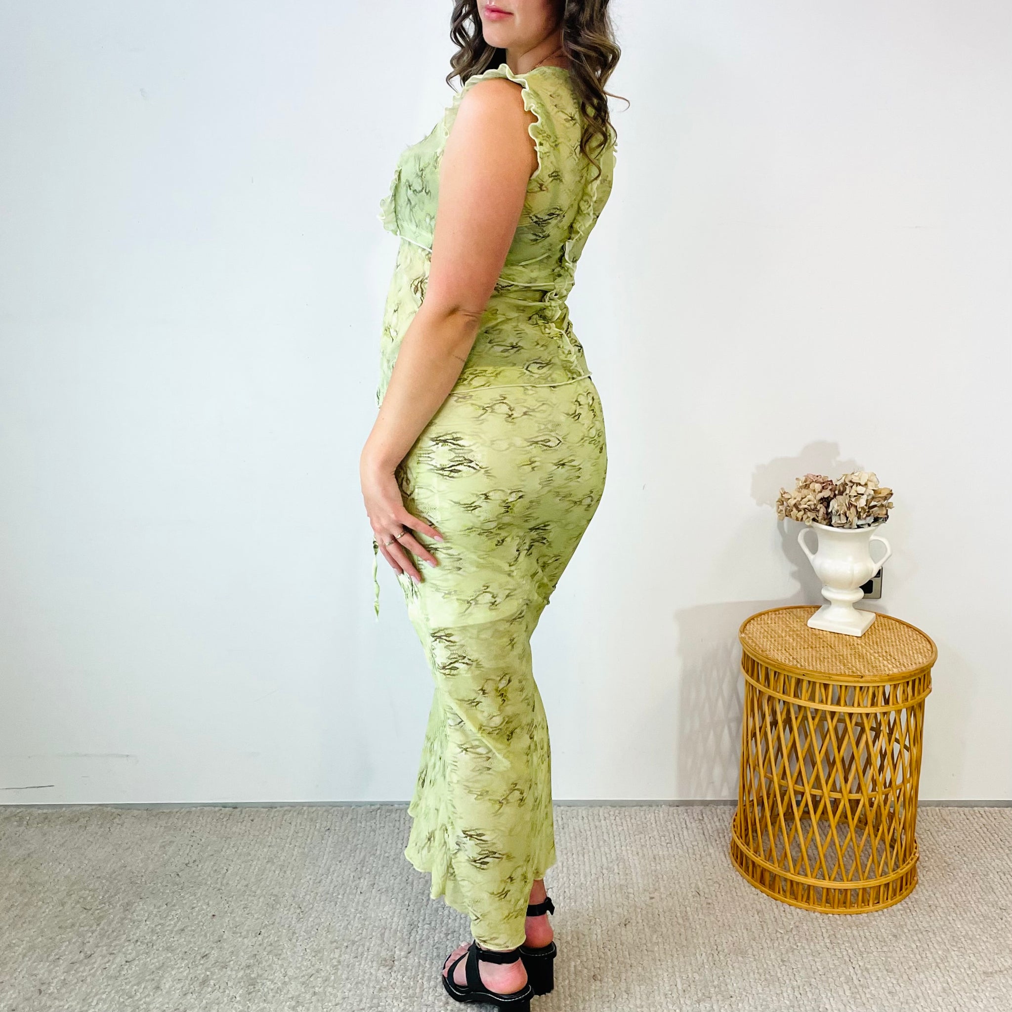 Sheer Snake Print Two Piece Set (M)