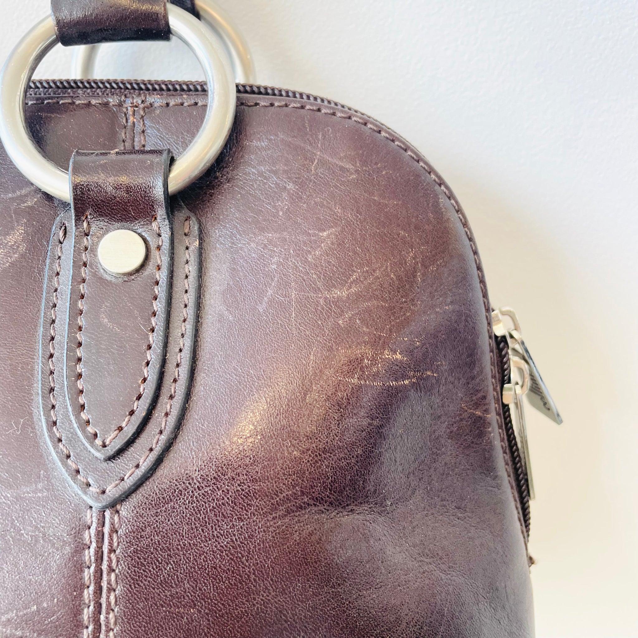 Vintage Chocolate Brown Leather Handbag