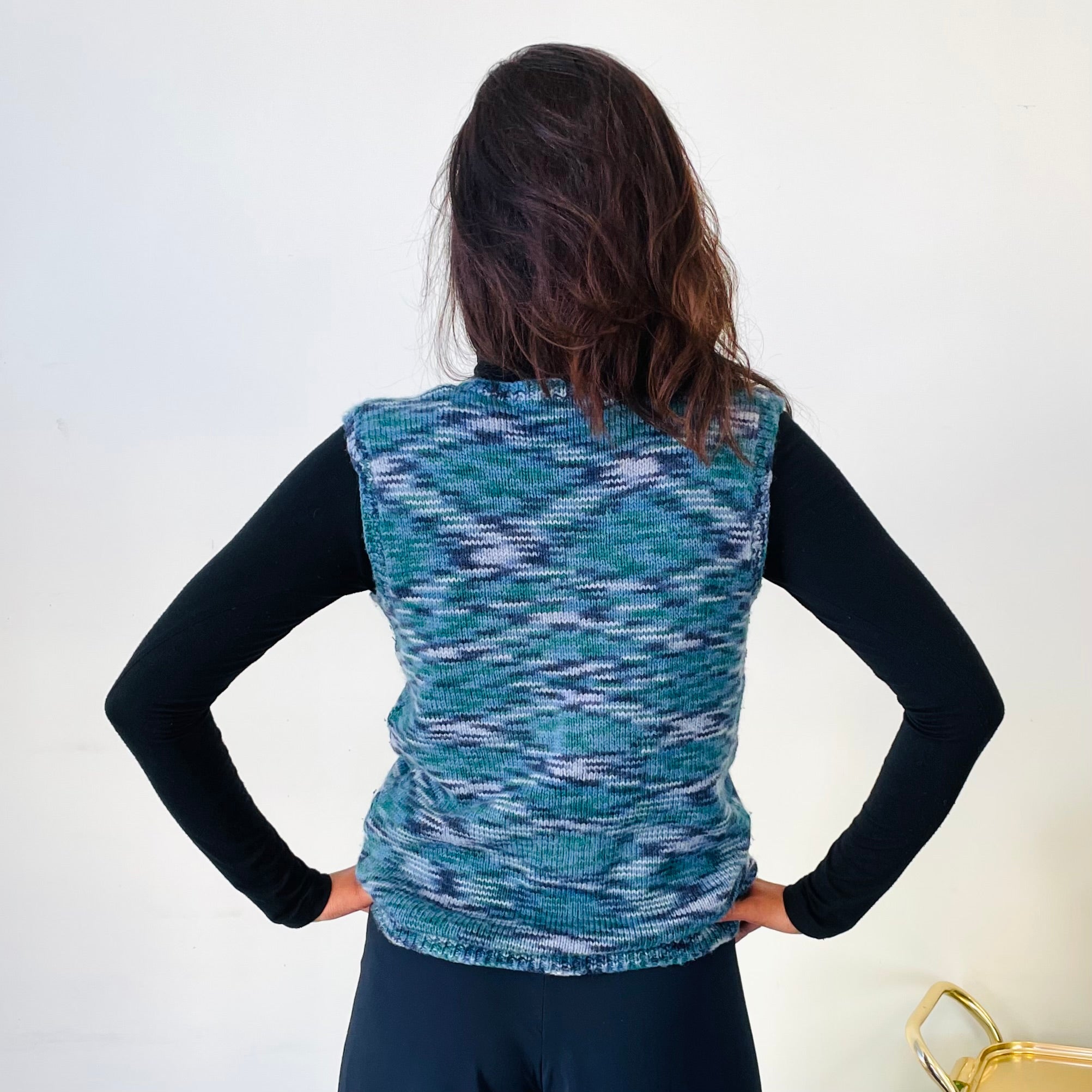Variegated Knit Vest (M)