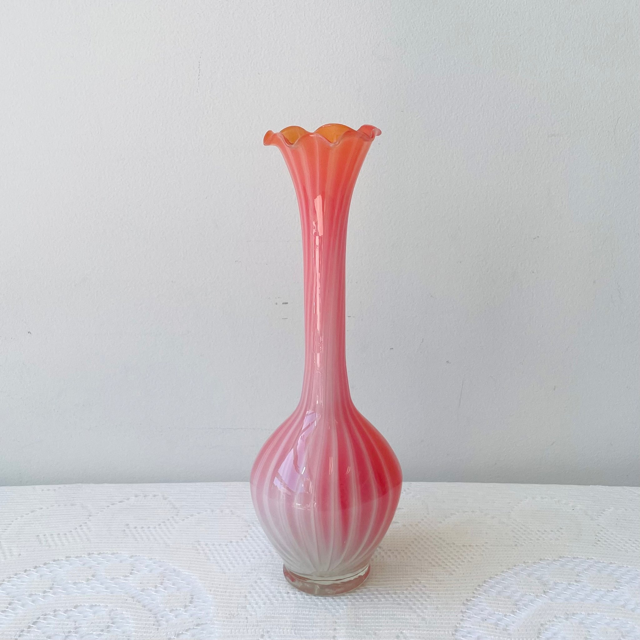 Vintage Melon Glass Vase