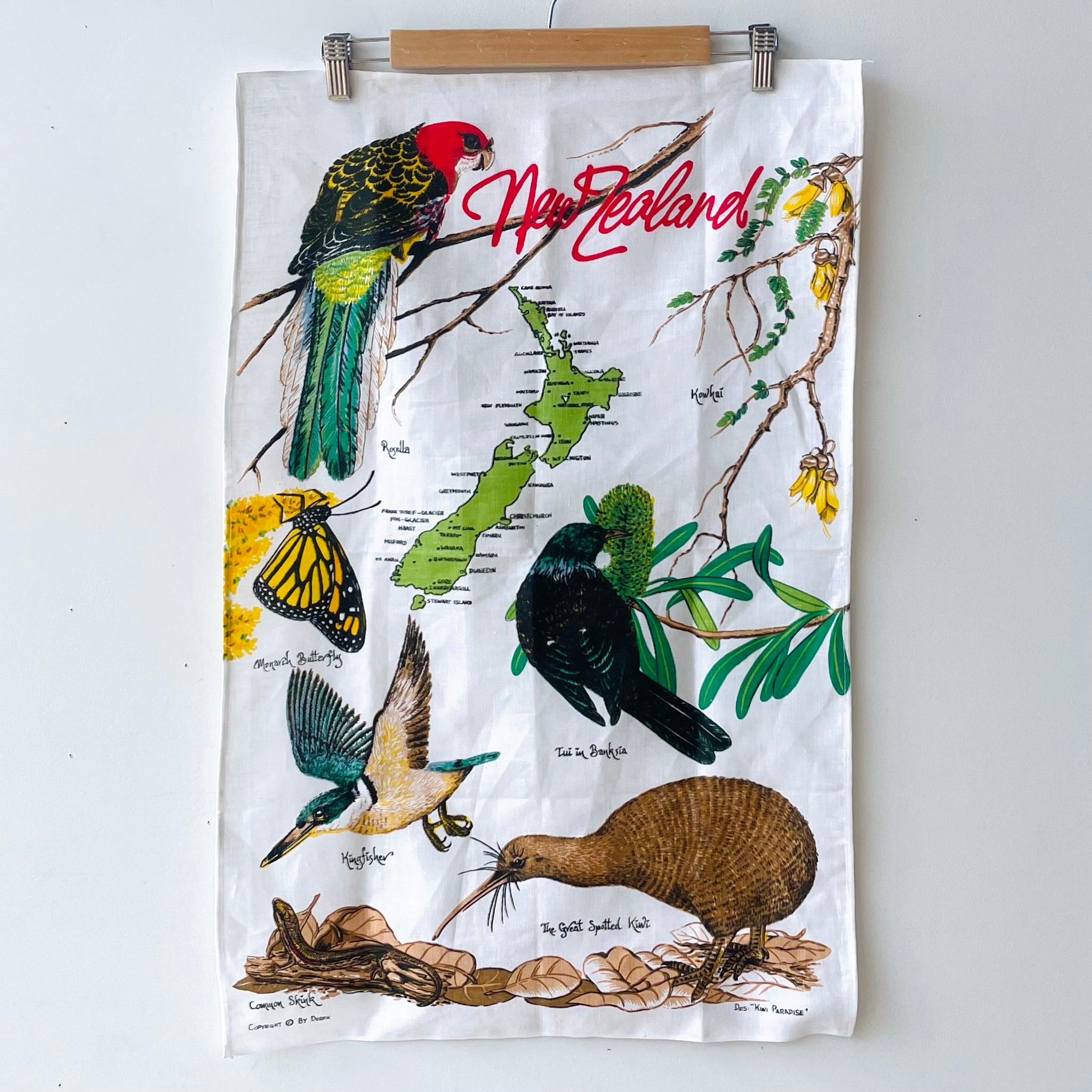 Vintage Linen New Zealand Tea Towel