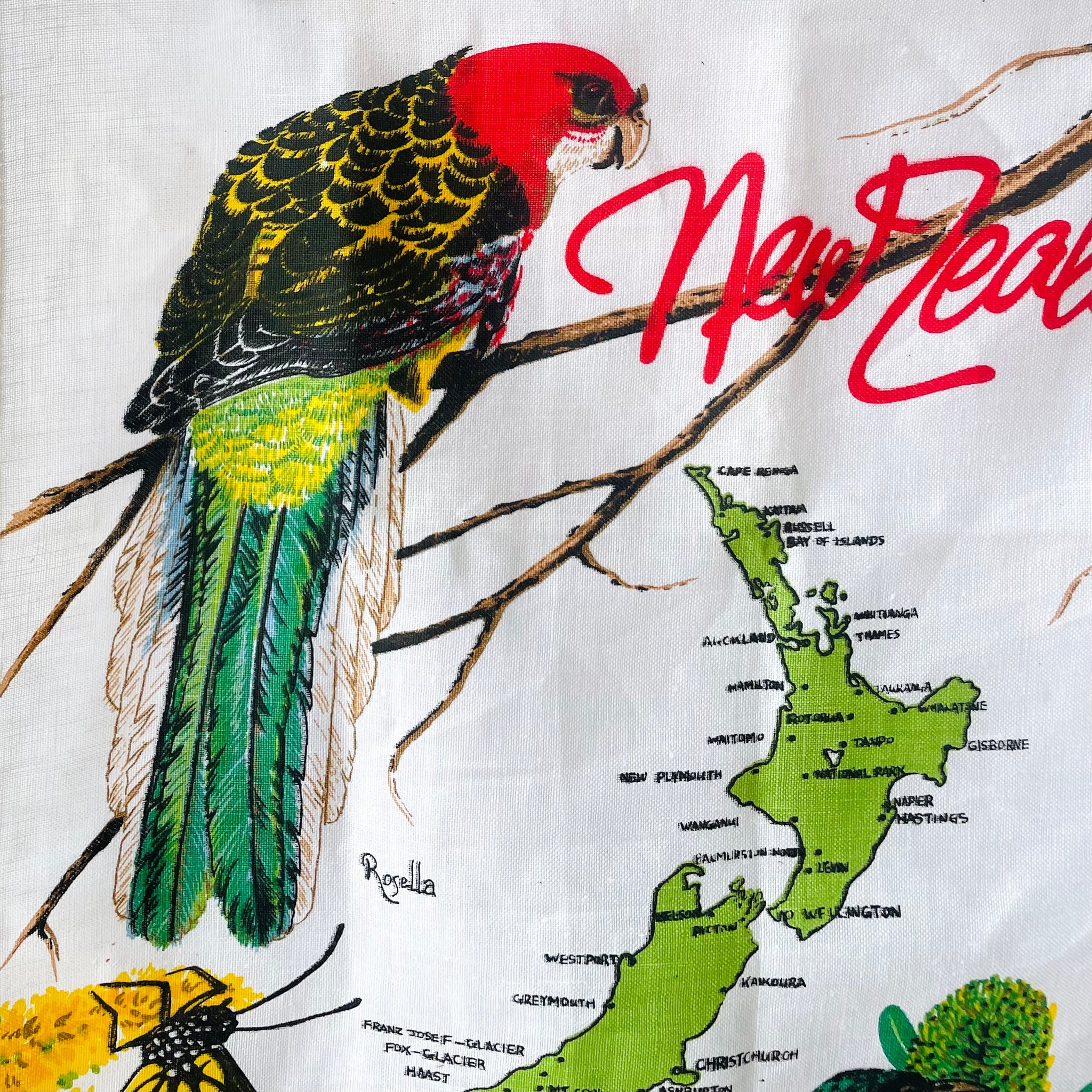 Vintage Linen New Zealand Tea Towel
