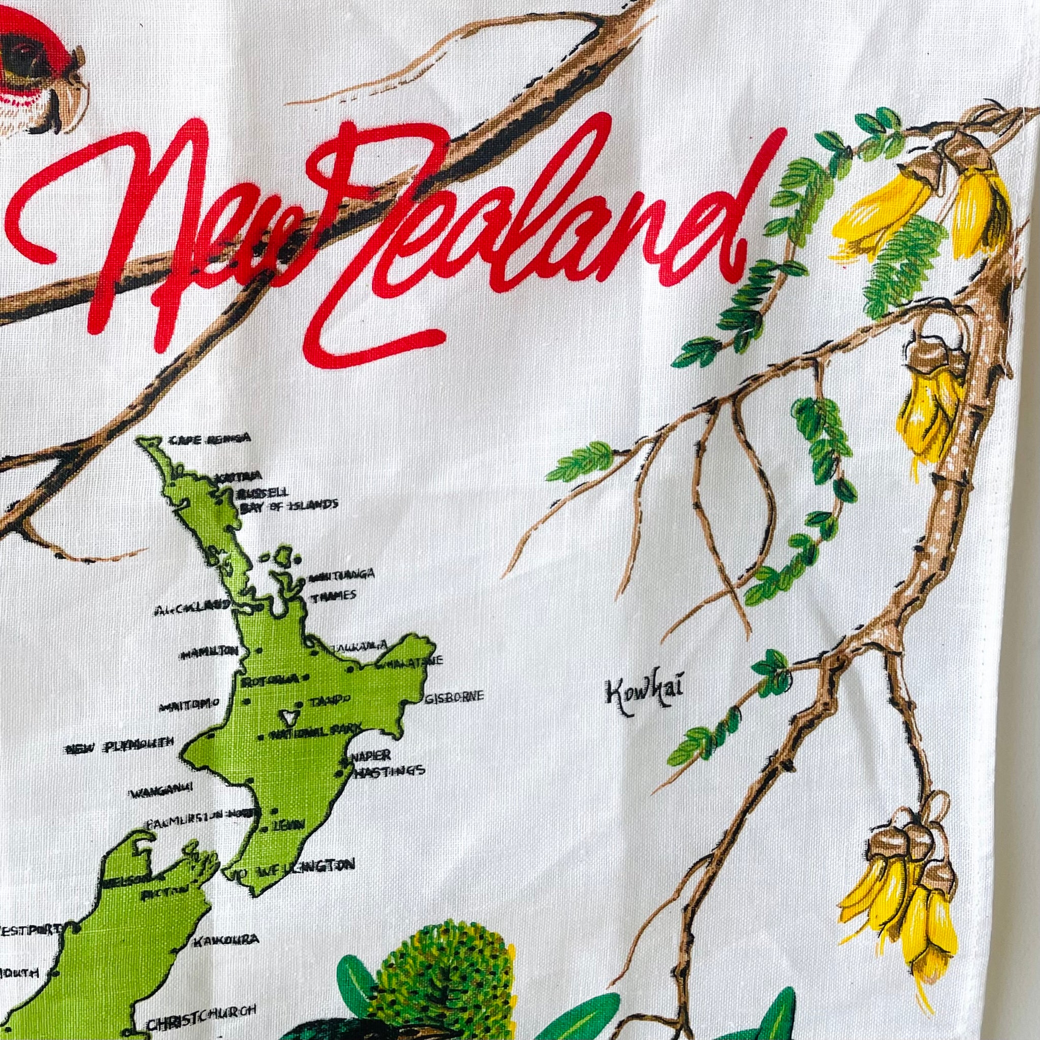 Vintage Linen New Zealand Tea Towel
