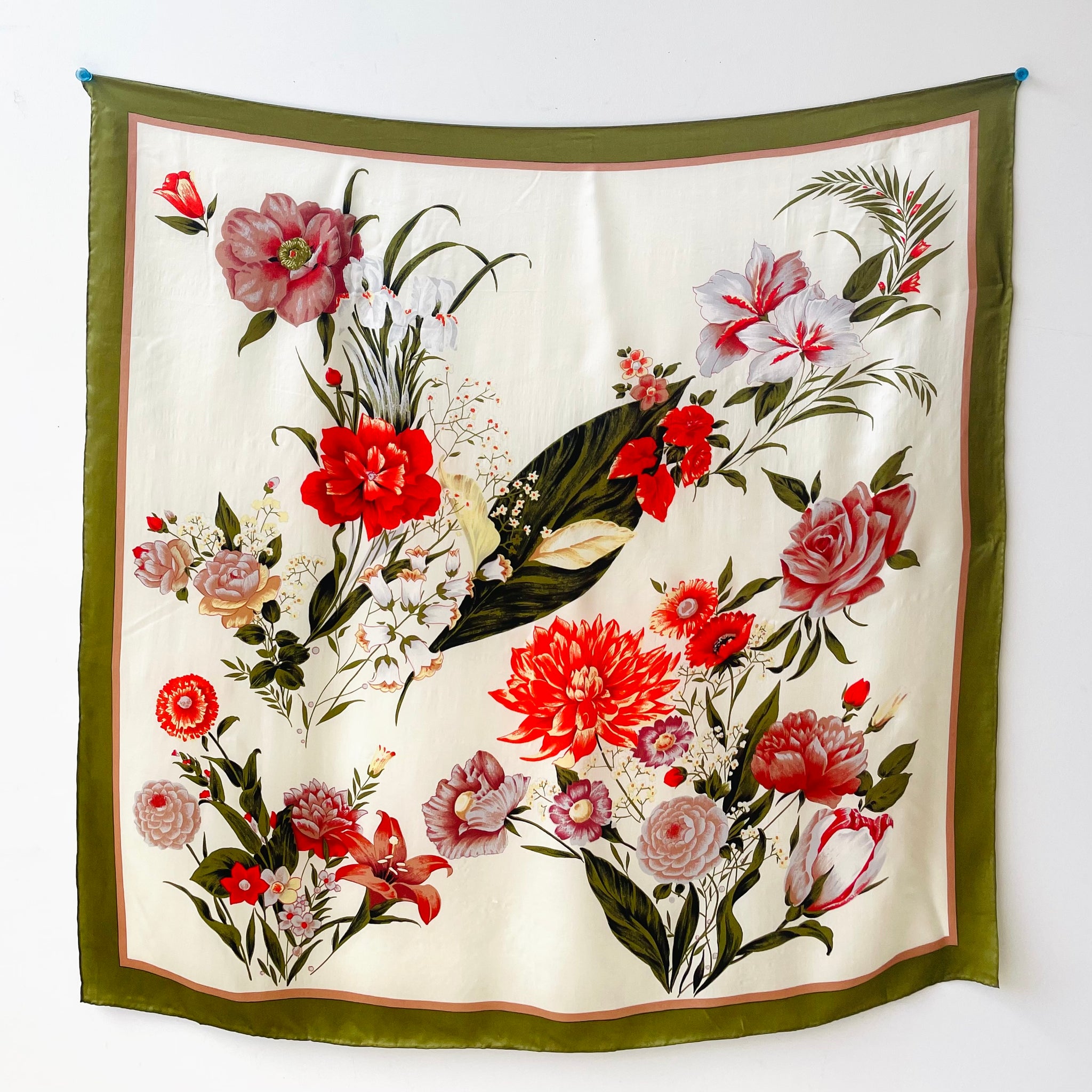 Large Floral Silk Scarf