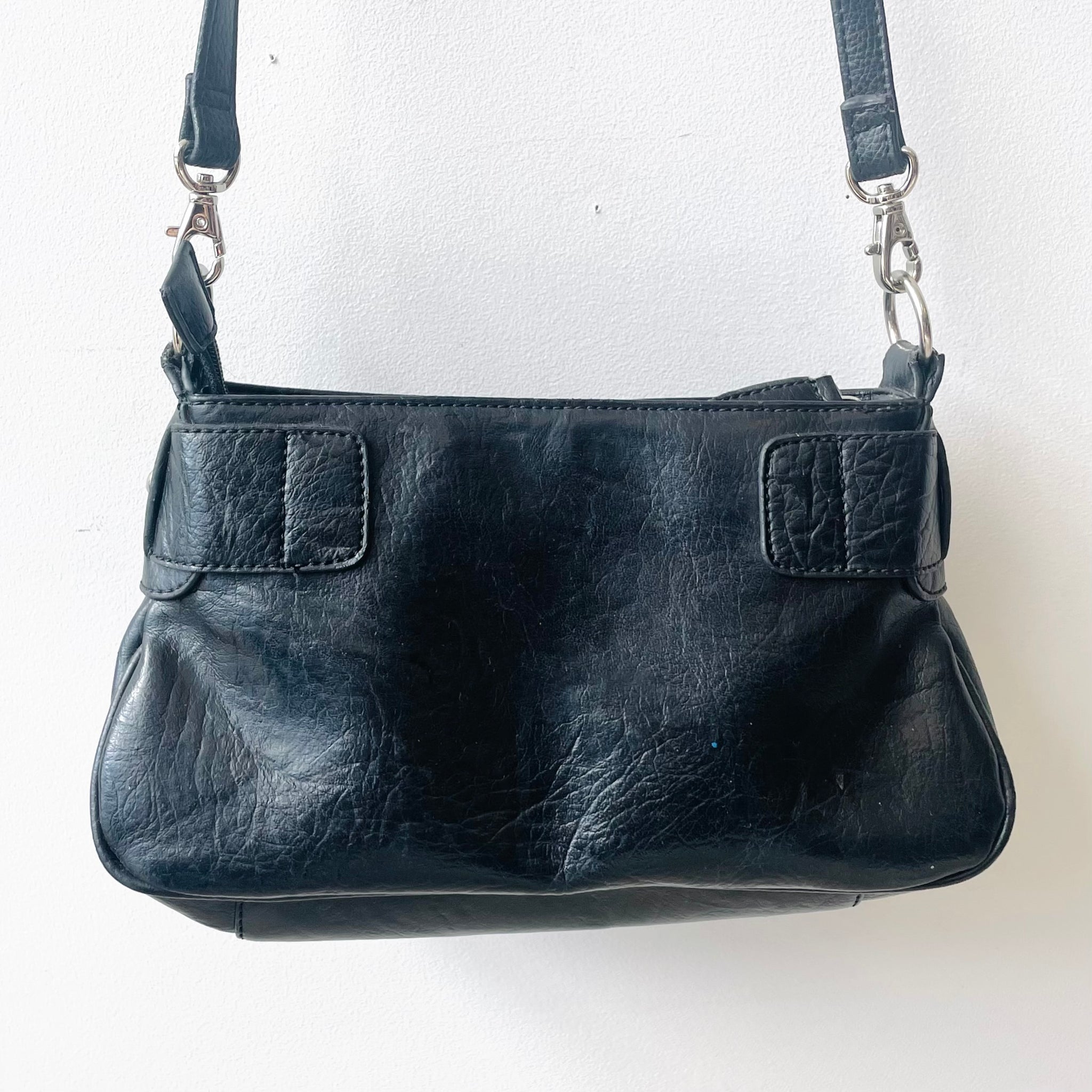 Faux Leather Bow Detail Cross Body Bag