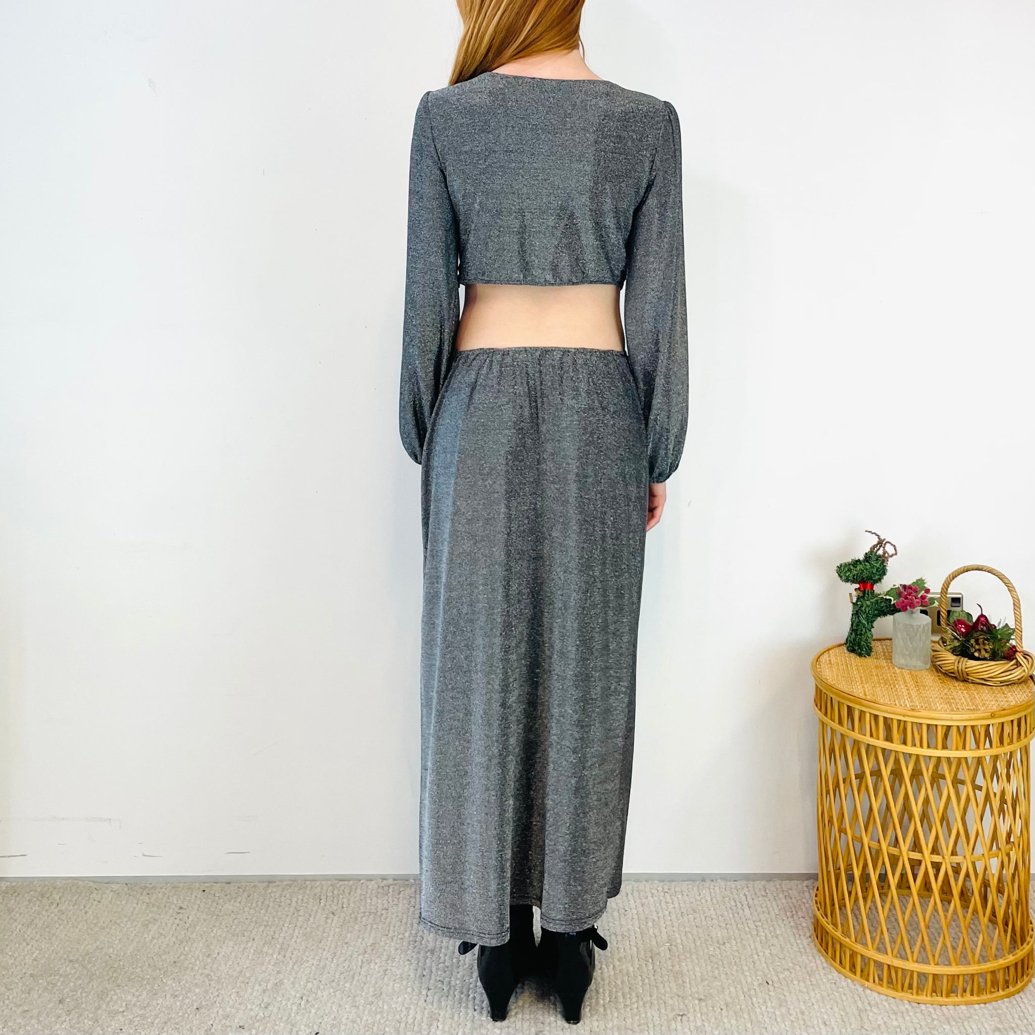 Sparkly Cut Out Maxi Dress (S-M)