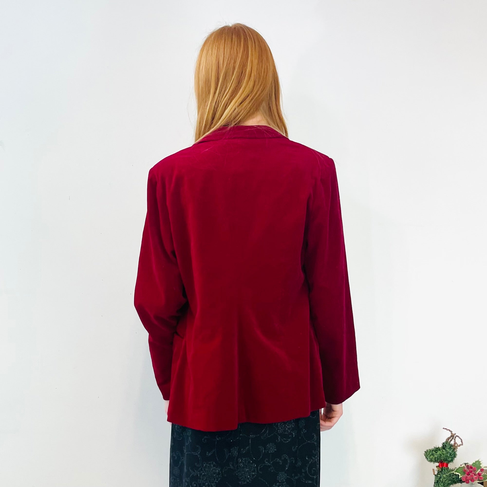 Vintage Burgundy Velvet Blazer (L)