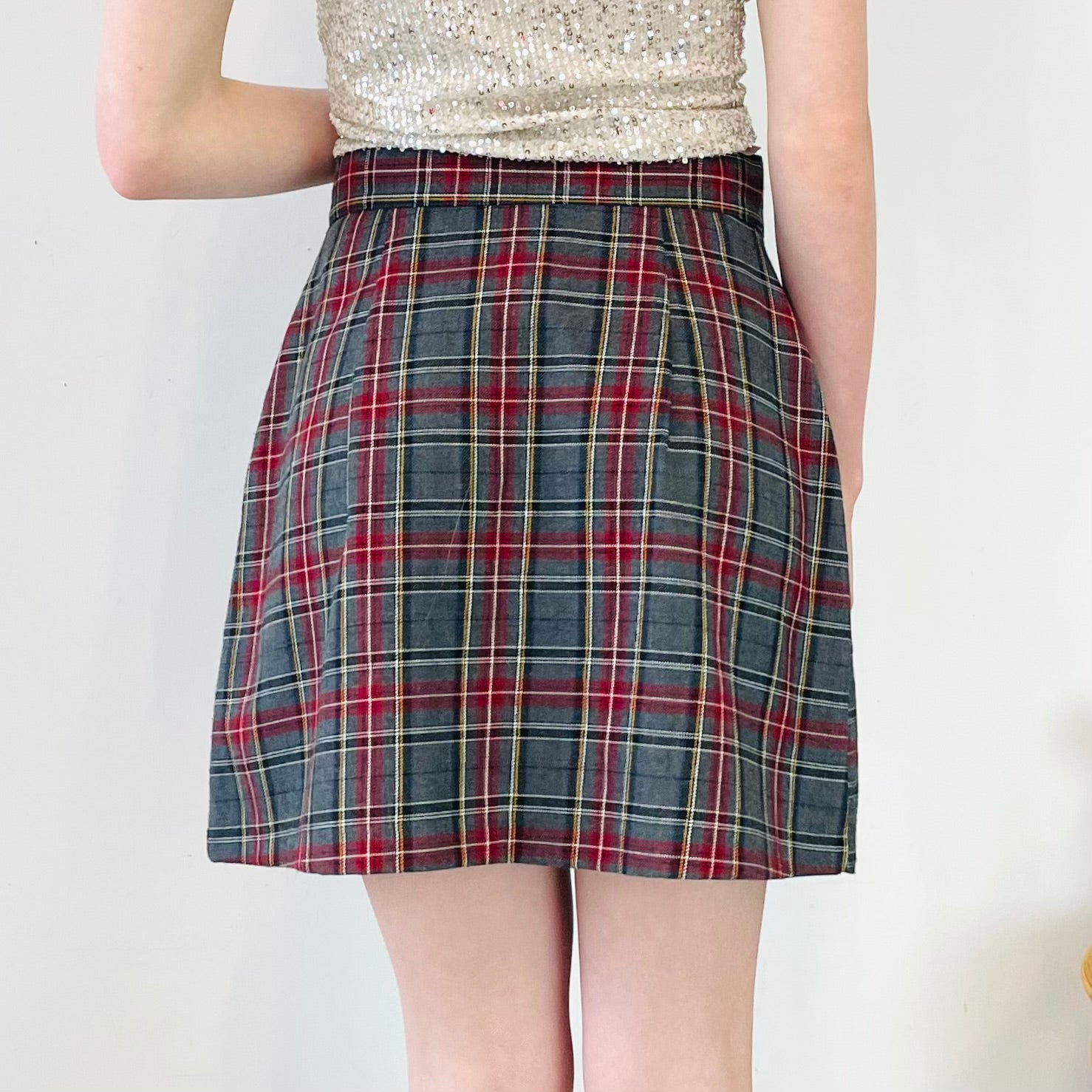 Vintage Tartan Mini Skirt (XS)