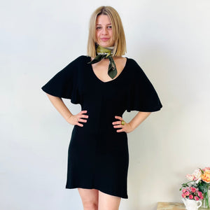 Wool Butterfly Sleeve Mini Dress (XS-S)