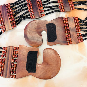 Vintage Stretch Beaded Wooden Belt (S-M)