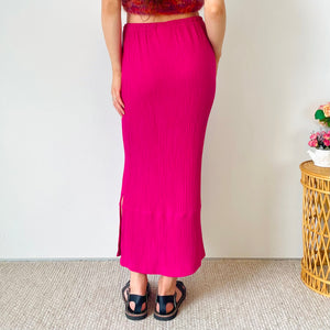 Vintage Fuchsia Maxi Skirt (M)