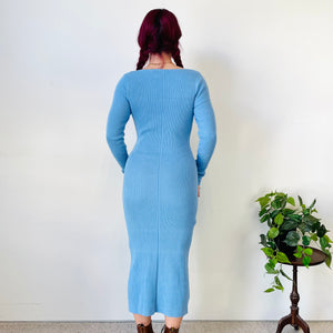 Ribbed Wool Blend Maxi Dress (M)