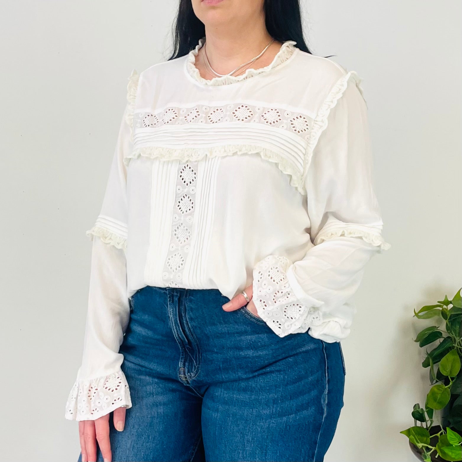 Lace Trim Blouse (2XL)