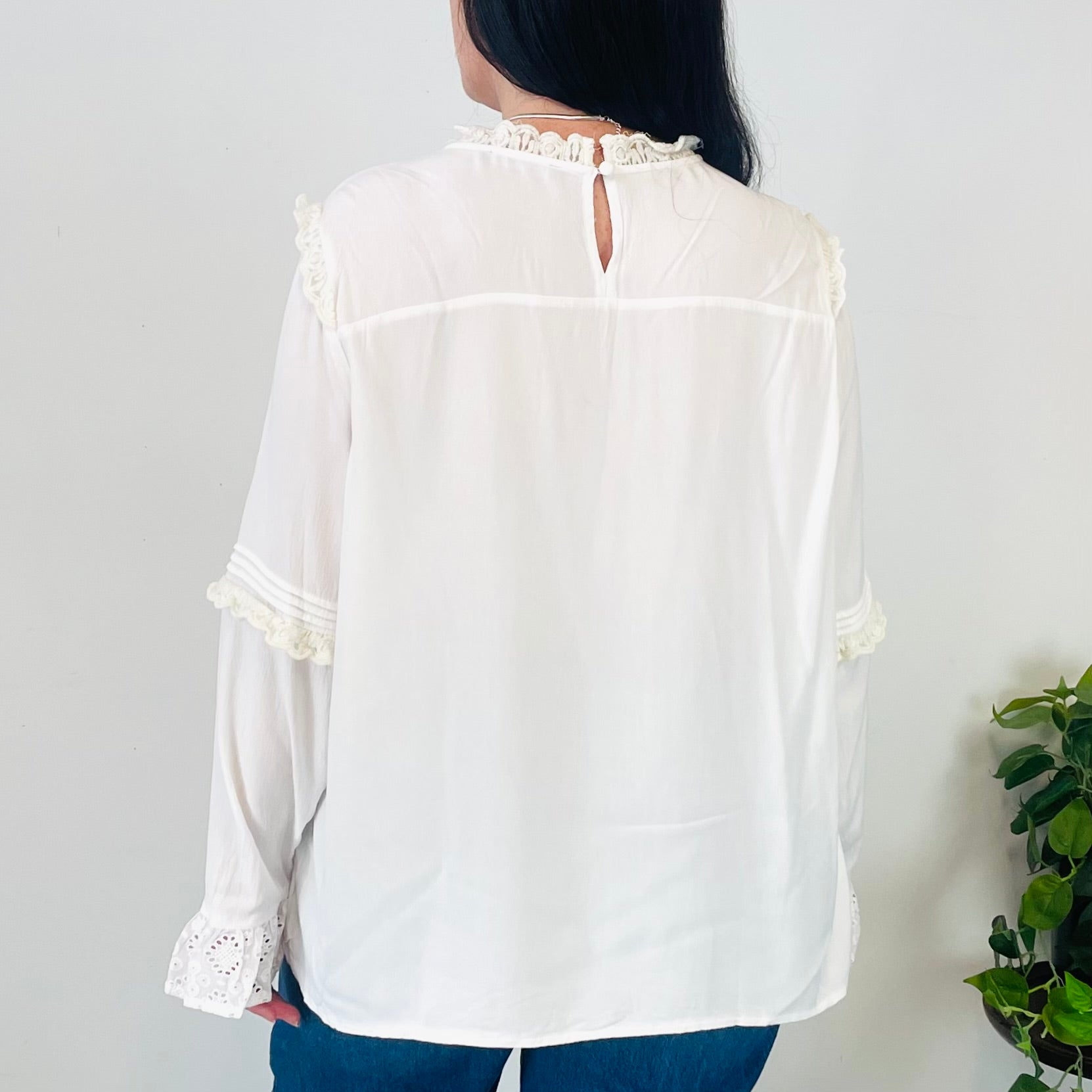 Lace Trim Blouse (2XL)