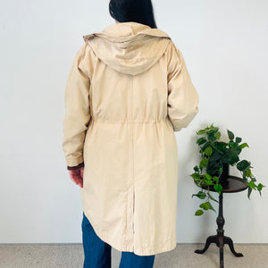 Drawstring Waist Hooded Coat (M)