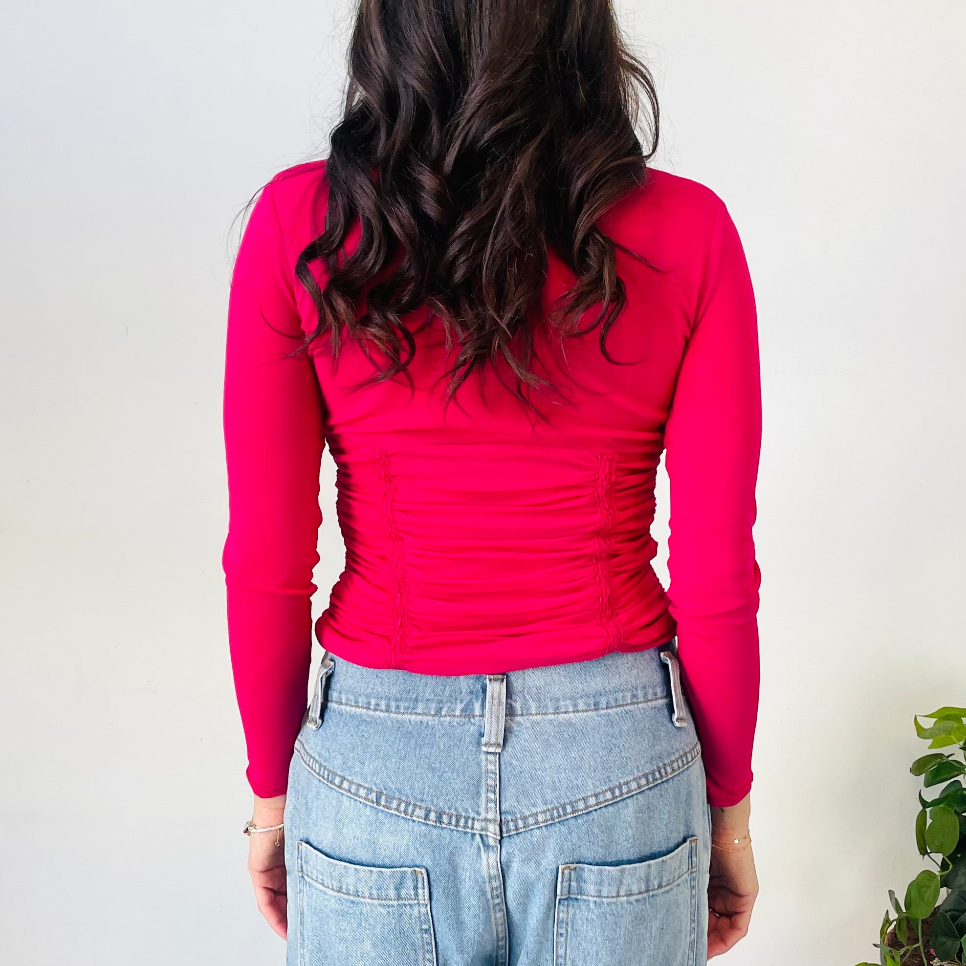 Ruched Zip Up Top (XS-S)