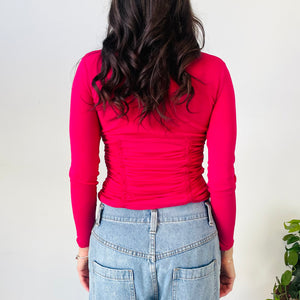 Ruched Zip Up Top (XS-S)