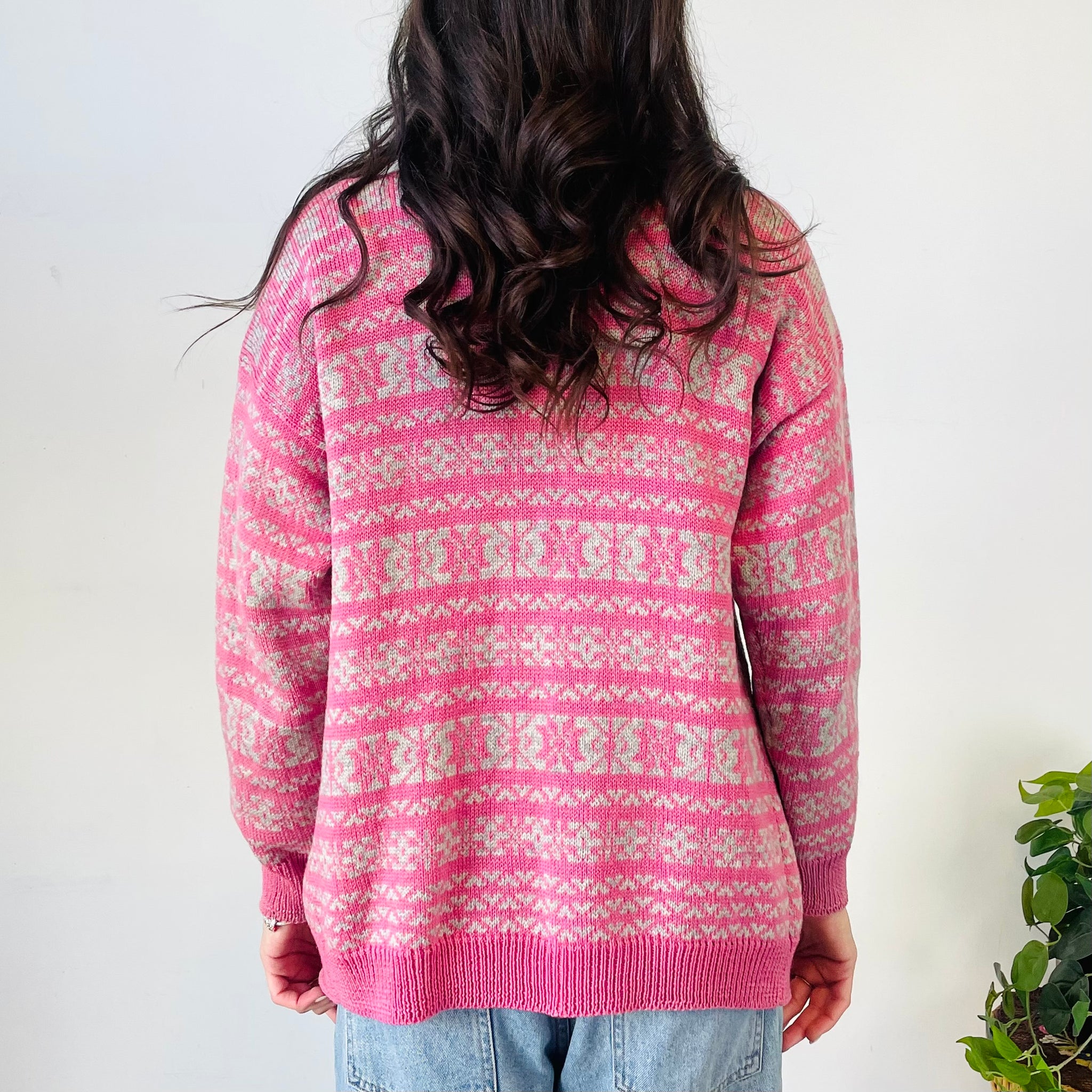Vintage Patterned Cardigan (L)