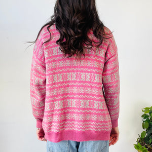 Vintage Patterned Cardigan (L)