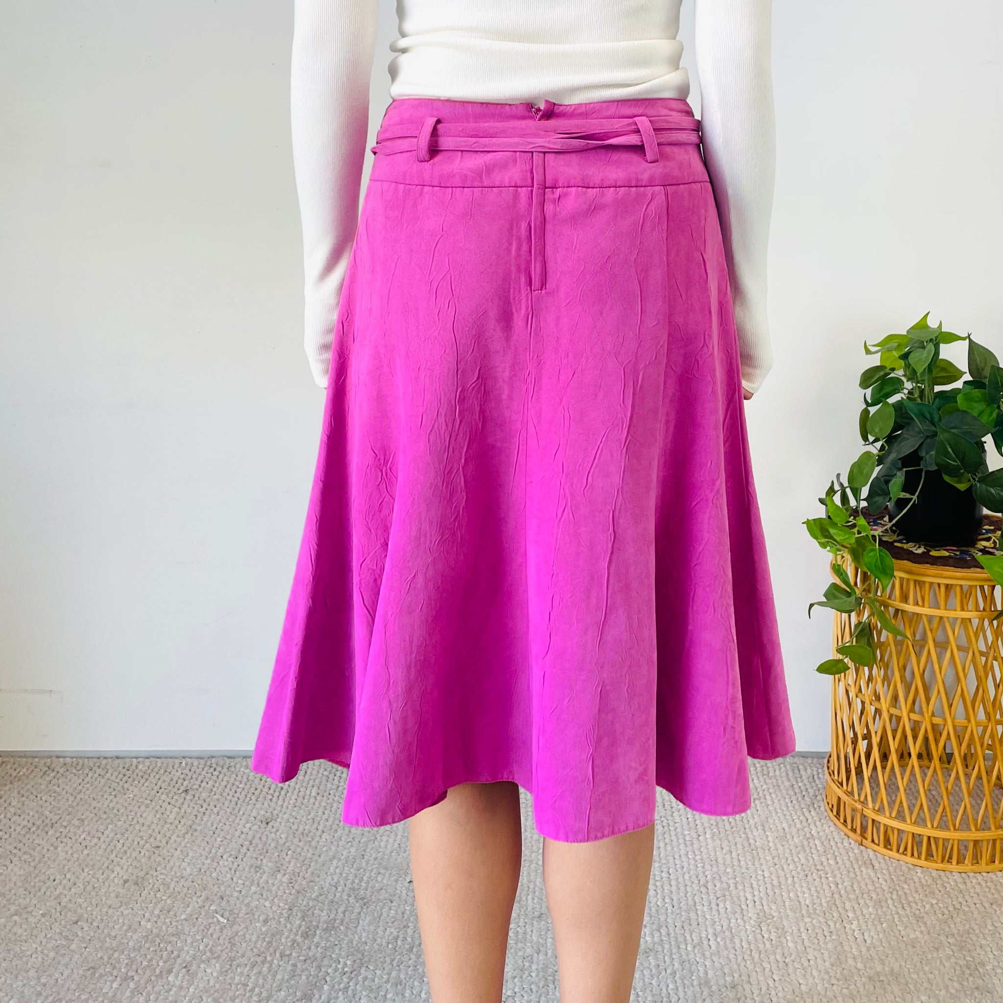 Faux Suede Flared Skirt (S)
