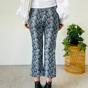 Vintage Cropped Snake Print Pants (XS-S)