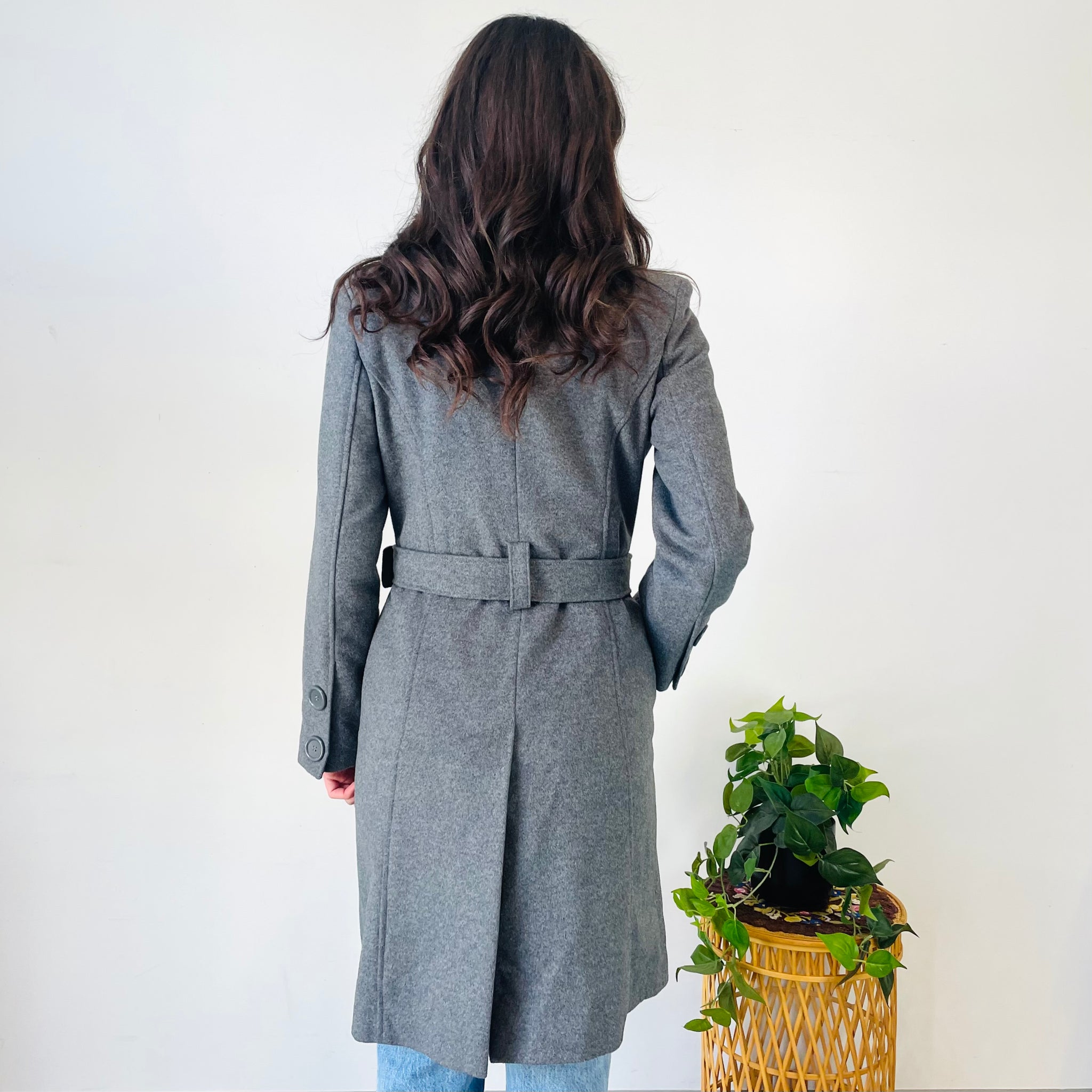 Belted Wool Blend Coat (S)