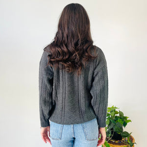 Vintage Mock Neck Cable Knit (M-L)