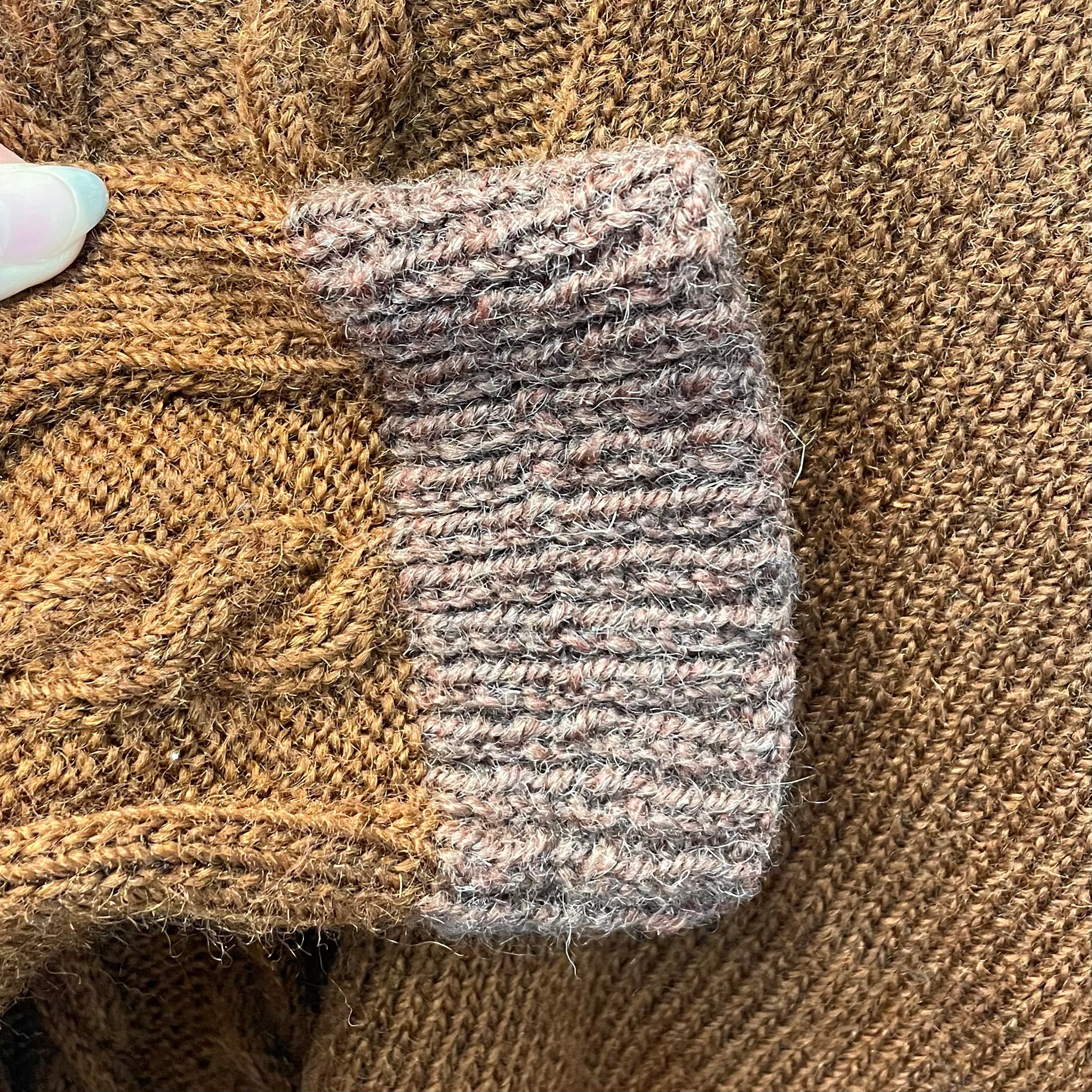 Brown Cable Knit Wool Sweater (M)