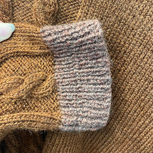 Brown Cable Knit Wool Sweater (M)