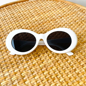 Vintage Style White Framed Sunglasses